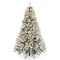 6.5 ft Pre-Lit Snow Flock Christmas Tree with Warm White LED Lights and Hinged Branches